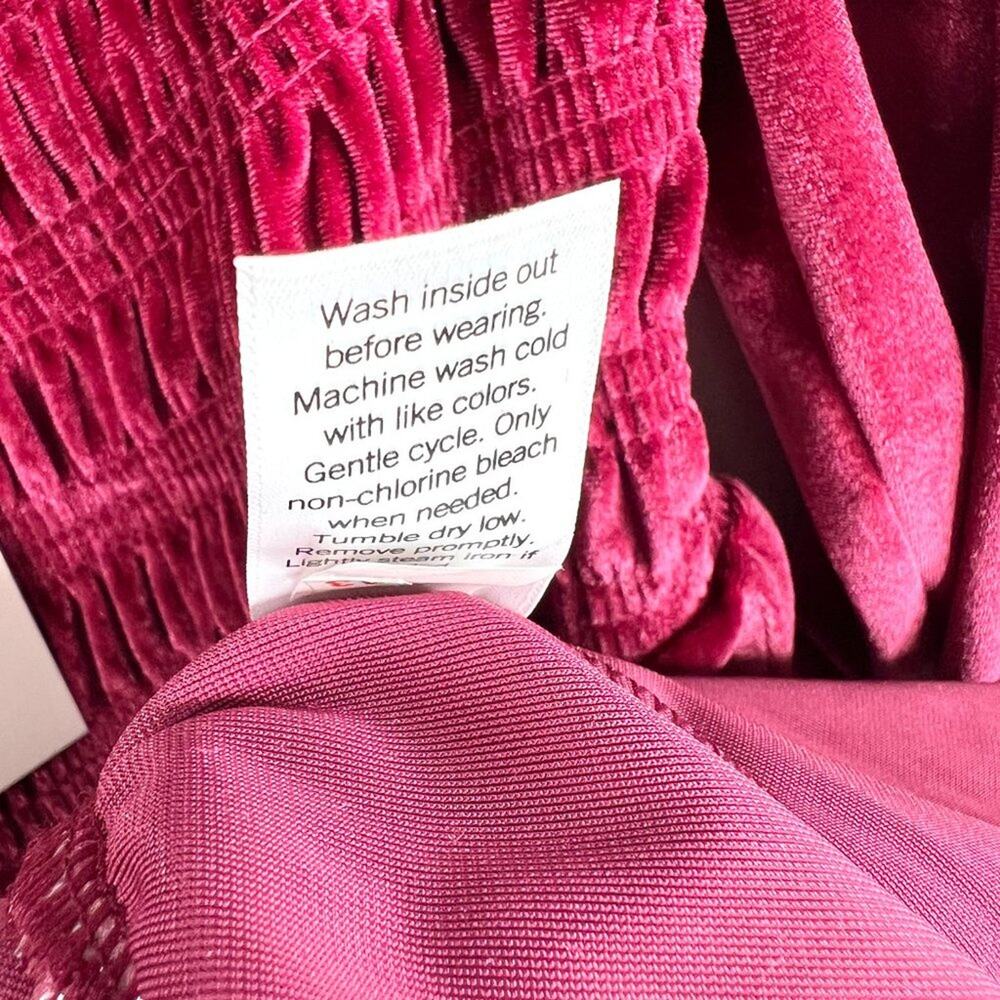NWT LC Lauren Conrad Wine Chalet Smocked Velvet Dress XS - Picture 9 of 10